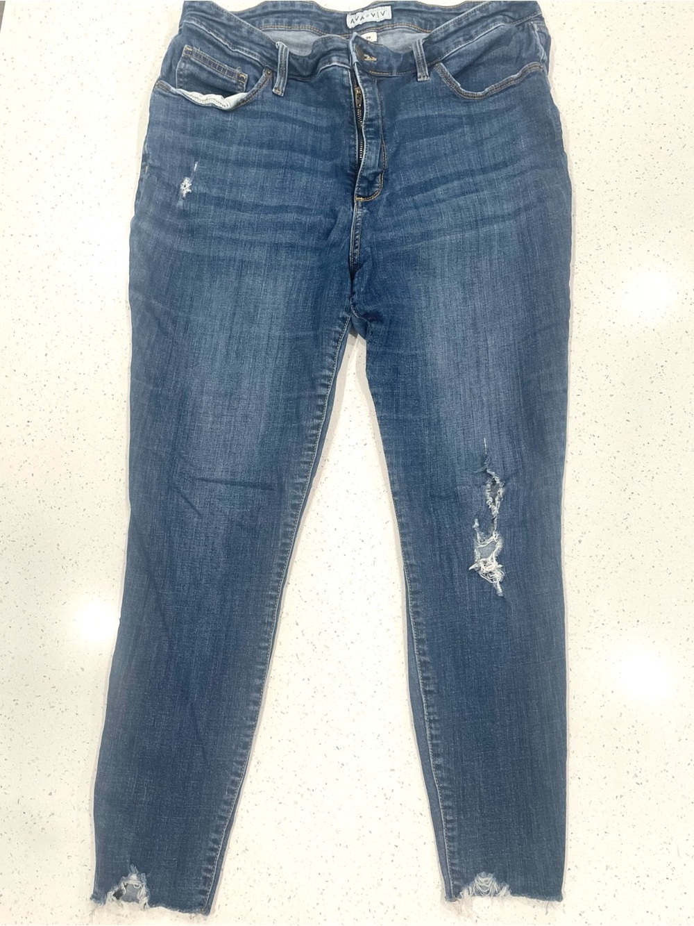 Ava & Viv Dark Blue Skinny Distressed Jeans